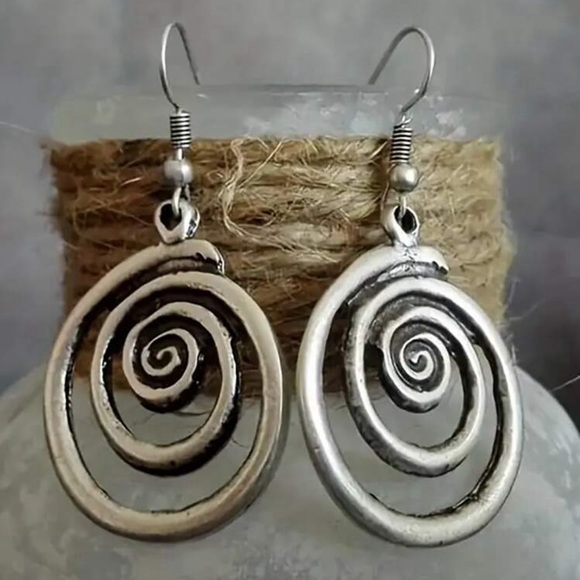 Silver Swirl Earrings - Picture 6 of 9